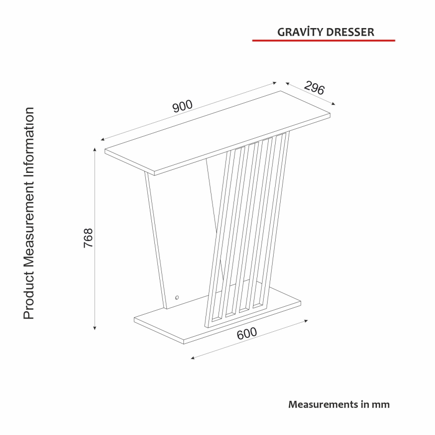 Τραπέζι κονσόλα GRAVITY 76,8x90 cm μαύρο/χρυσό