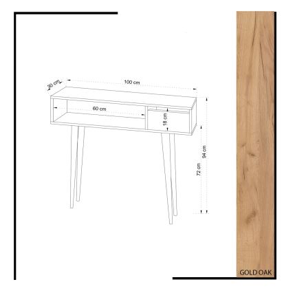 Τραπέζι κονσόλα KIOGI 94x100 cm λευκό/μπεζ