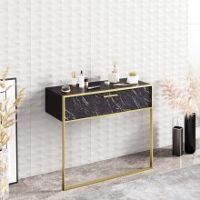 Τραπέζι - Κονσόλα τοίχου POLKA 76,8x90 cm χρυσό/μαύρο
