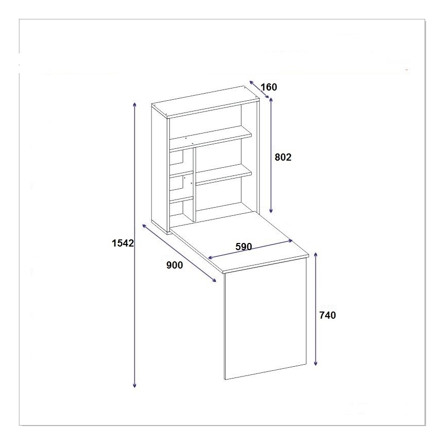 Τραπέζι με ράφι SEDIR 154,2x90 cm ανθρακί