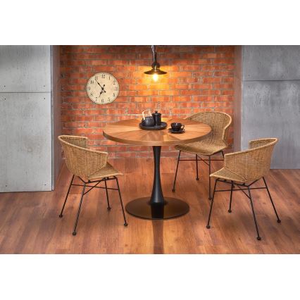 Τραπέζι τραπεζαρίας CARMELO 75x100 cm μαύρο/καφέ
