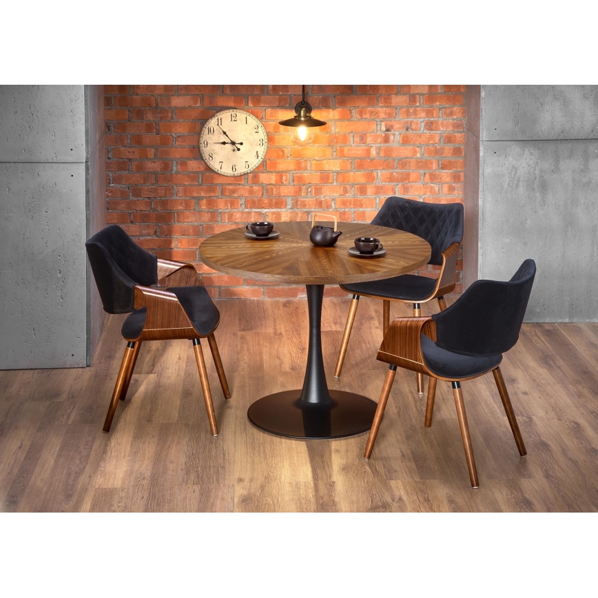 Τραπέζι τραπεζαρίας CARMELO 75x100 cm μαύρο/καφέ