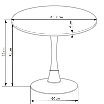 Τραπέζι τραπεζαρίας CARMELO 75x100 cm μαύρο/καφέ