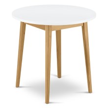 Τραπέζι τραπεζαρίας FRISK 75x80 cm λευκό/δρυς