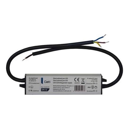 Τροφοδοτικό για ταινίες LED 12W/12V IP67