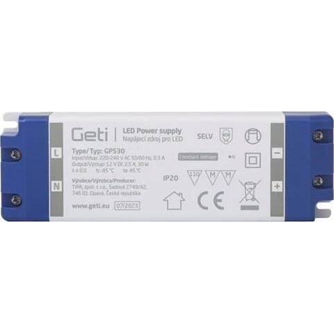Τροφοδοτικό για ταινίες LED 30W/12V IP20