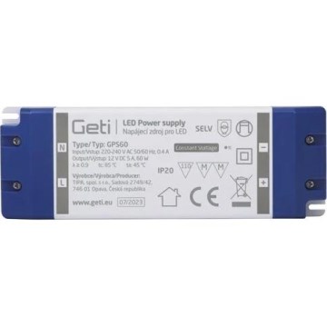Τροφοδοτικό για ταινίες LED 60W/12V IP20