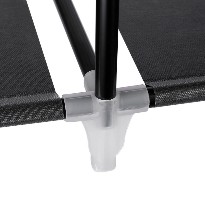 Υφασμάτινη ντουλάπα αποθήκευσης με ράφια και ράγα για ρούχα MATIS 150x175 cm μαύρη