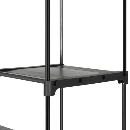 Υφασμάτινη ντουλάπα αποθήκευσης με ράφια και ράβδο ρούχων MATIS 140x174 cm μαύρη