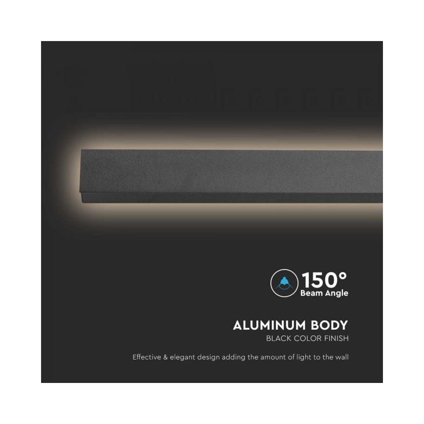 Υπαίθριο επιτοίχιο φωτιστικό LED/23W/230V 3000K IP65 141 cm μαύρο