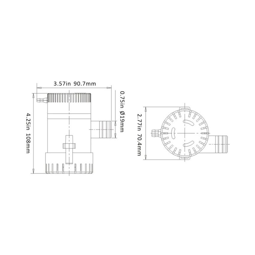 Υποβρύχια αντλία για σκάφος 12V 47l/min