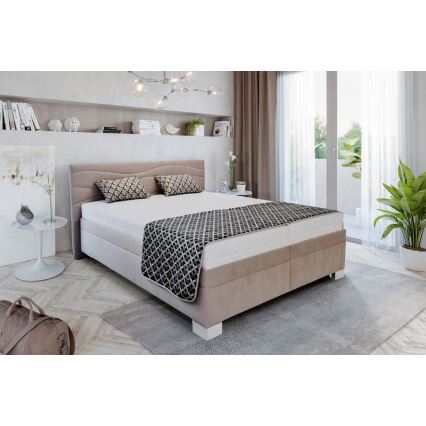 Υφασμάτινο κρεβάτι με στρώμα WINDSOR 180x200 εκ. σε μπεζ χρώμα