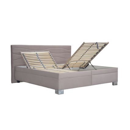 Υφασμάτινο κρεβάτι με στρώμα WINDSOR 180x200 εκ. σε μπεζ χρώμα
