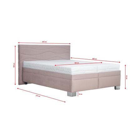 Υφασμάτινο κρεβάτι με στρώμα WINDSOR 180x200 εκ. σε μπεζ χρώμα