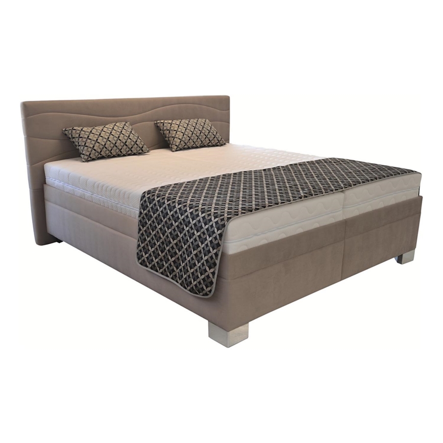 Υφασμάτινο κρεβάτι με στρώμα WINDSOR 180x200 εκ. σε μπεζ χρώμα