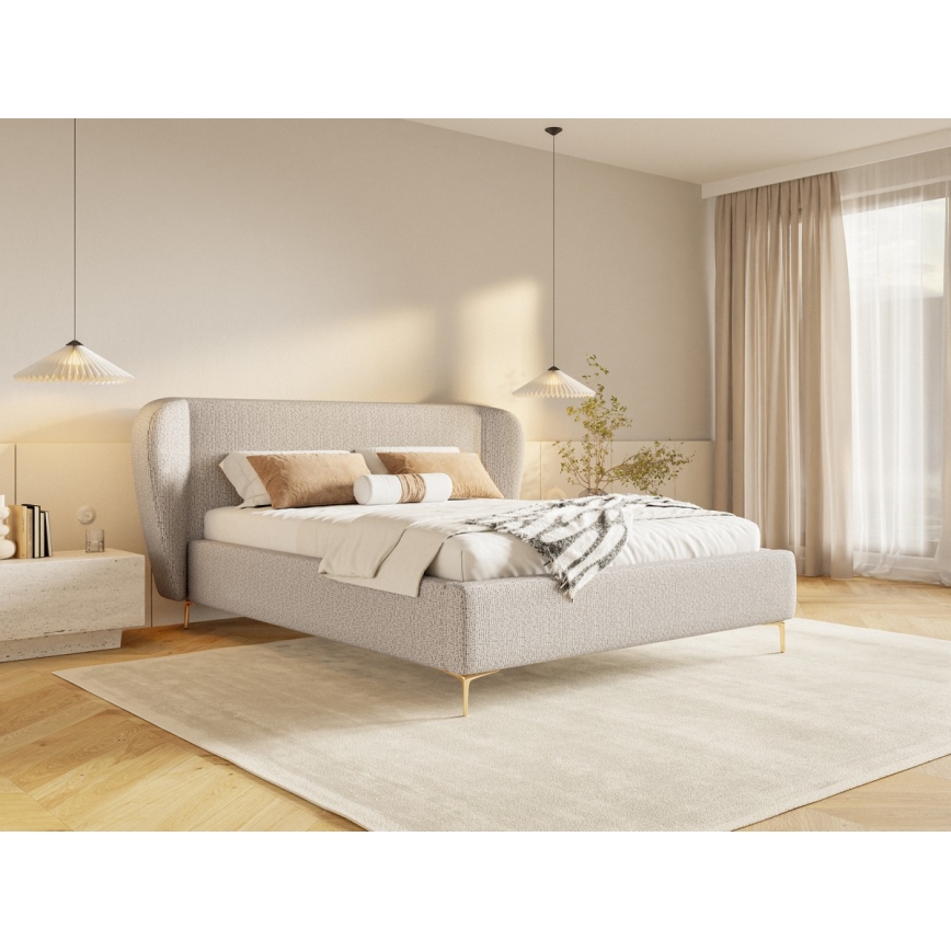 Υφασμένο κρεβάτι χωρίς στρώμα DALIA 180x200 εκ γκρι