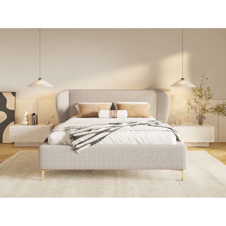Υφασμένο κρεβάτι χωρίς στρώμα DALIA 180x200 εκ γκρι