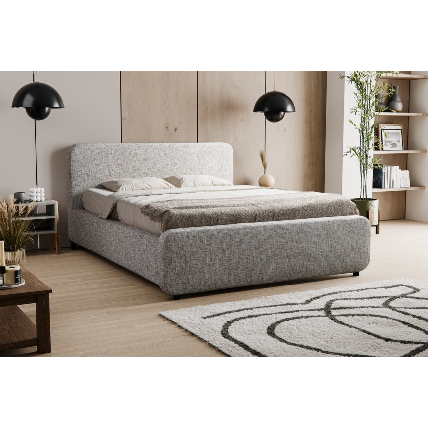 Υφασμένο κρεβάτι χωρίς στρώμα LAJLA 180x200 cm μπεζ