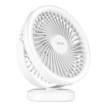 Φορητός επιτραπέζιος ανεμιστήρας με LED φωτισμό LED/3W/5V USB 2400 mAh λευκός
