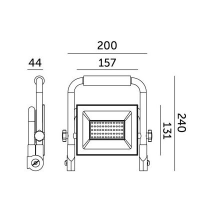 Φορητός προβολέας LED TIGRA LED/50W/4000K IP54 μαύρο/κίτρινο