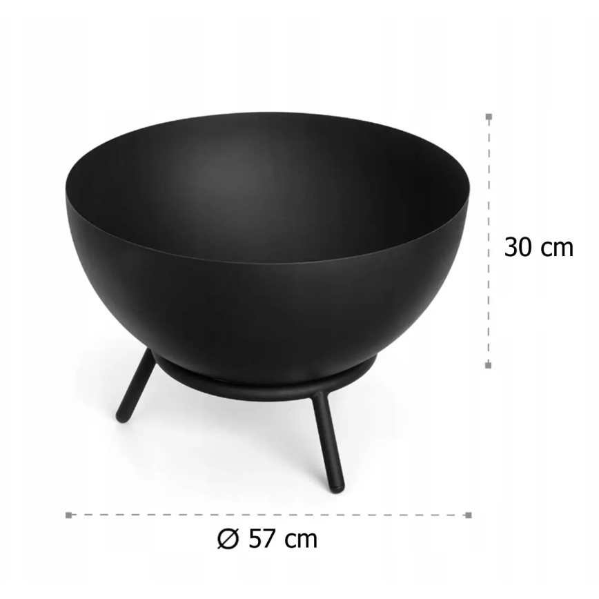 Φορητός φούρνος ξύλων 57x30 cm μαύρος