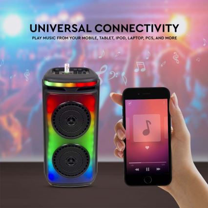 Φορτιζόμενο ηχείο LED RGB με μικρόφωνο 400W/2400 mAh + τηλεχειριστήριο