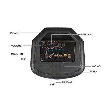 Φορτιζόμενο ηχείο LED RGB με μικρόφωνο 600W/2400 mAh + τηλεχειριστήριο