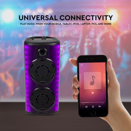 Φορτιζόμενο ηχείο LED RGB με μικρόφωνο 600W/2400 mAh + τηλεχειριστήριο