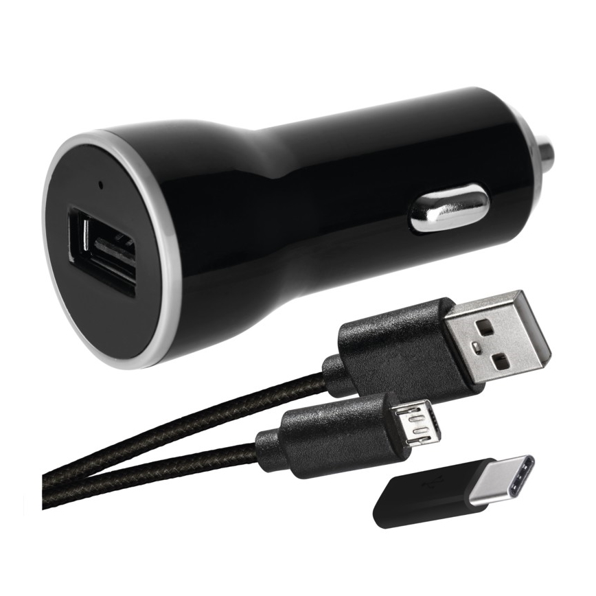 Φορτιστής αυτοκινήτου 2,1A + micro Καλώδιο USB