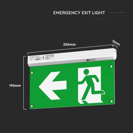 Φως έκτακτης ανάγκης LED EMERGENCY EXIT LED/2,5W/230V 4σε1 6000K