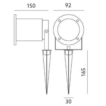 Φως εξωτερικού χώρου LED BLAKE 2 GU10/4W/230V IP65