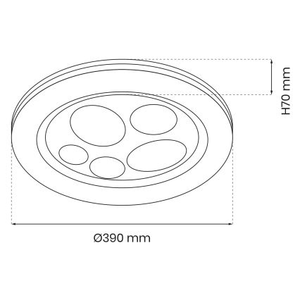 Φως οροφής dimmer LED BUBBLES LED/48W/230V + RC