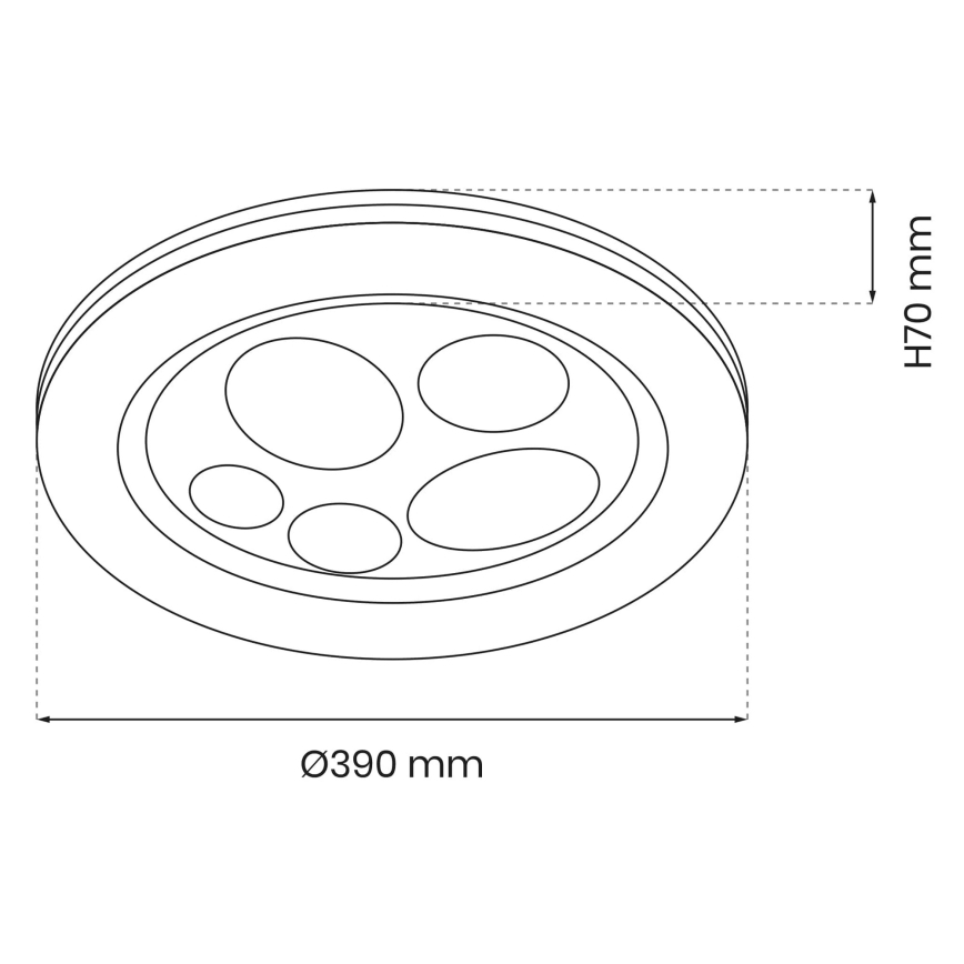 Φως οροφής dimmer LED BUBBLES LED/48W/230V + RC