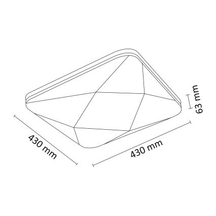 Φως οροφής dimmer LED KASTOR με τηλεχειριστήριο LED/72W/230V