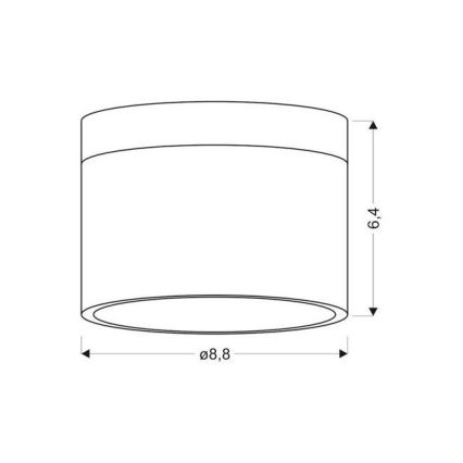 Φως οροφής LED TUBA LED/9W/230V λευκό/μαύρο