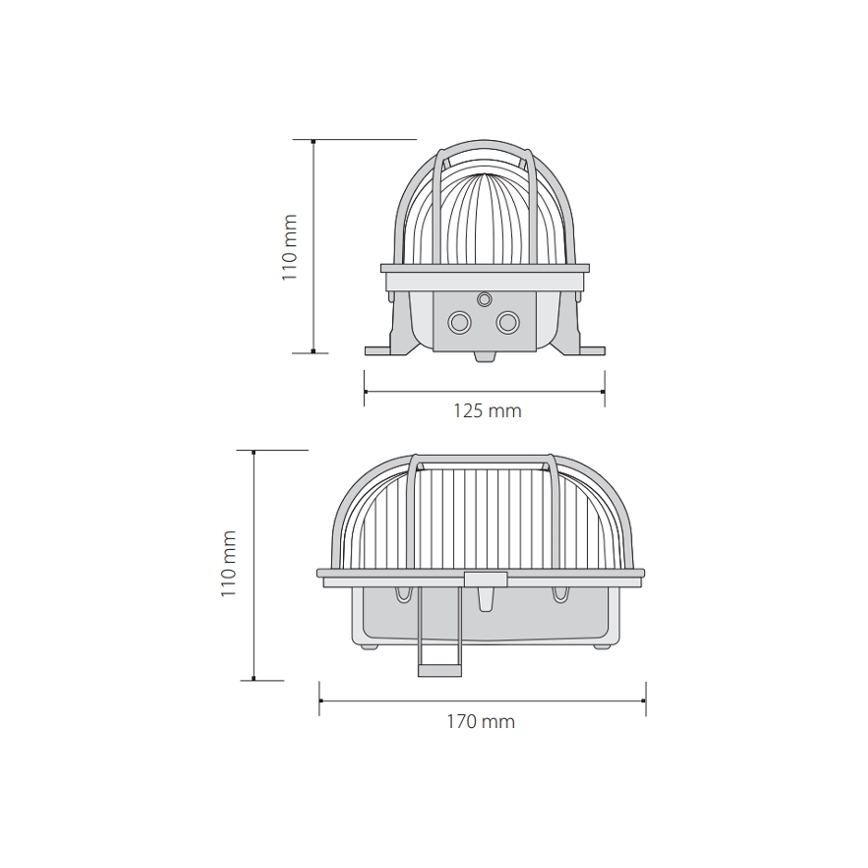 Φως οροφής εξωτερικού χώρου OVAL 1xE27/60W/230V IP44