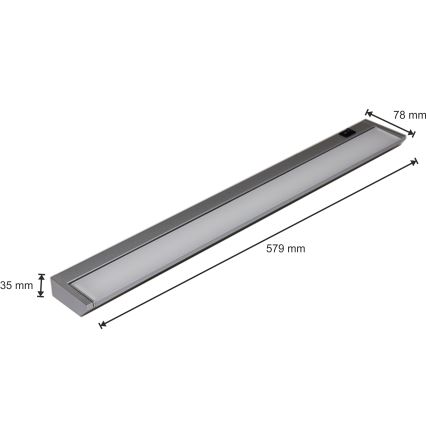 Φως σποτ Κουζίνας LED για κάτω από το ντουλάπι LED/10W/230V ασήμι