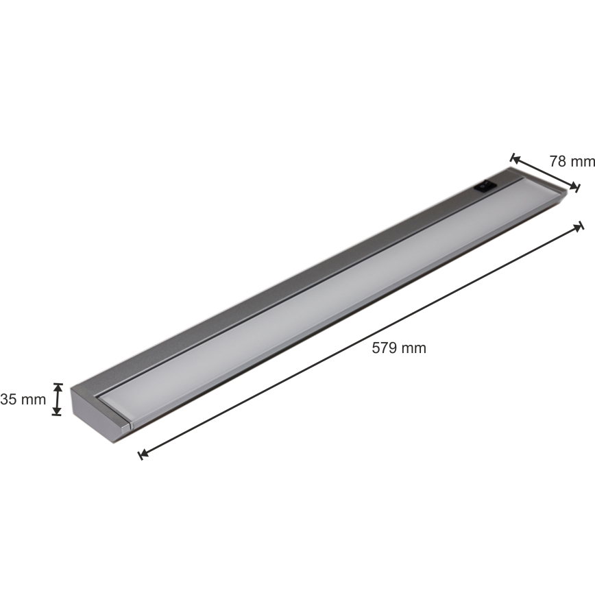 Φως σποτ Κουζίνας LED για κάτω από το ντουλάπι LED/10W/230V ασήμι