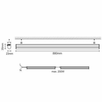 Φως σποτ Κουζίνας LED για κάτω από το ντουλάπι LED/12W/230V 4000K