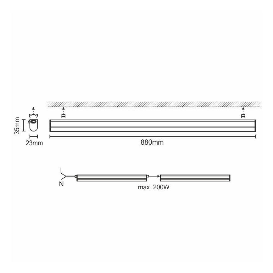 Φως σποτ Κουζίνας LED για κάτω από το ντουλάπι LED/12W/230V 4000K