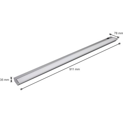 Φως σποτ Κουζίνας LED για κάτω από το ντουλάπι LED/15W/230V ασήμι