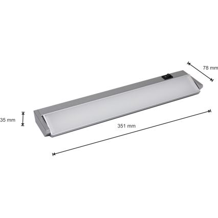 Φως σποτ Κουζίνας LED για κάτω από το ντουλάπι LED/5W/230V ασήμι