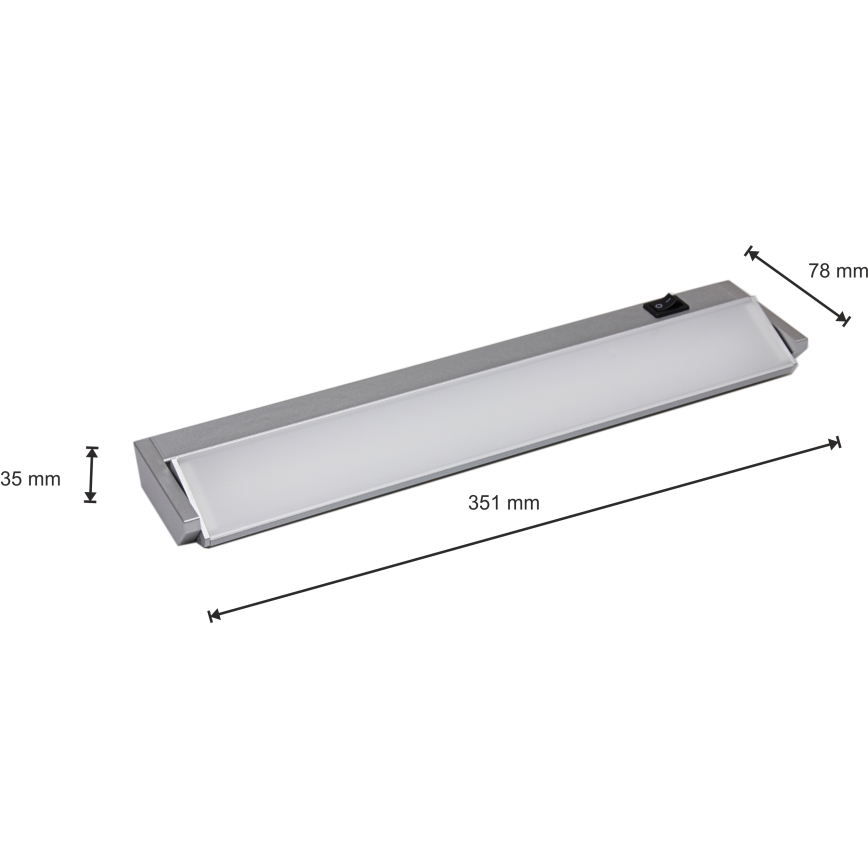 Φως σποτ Κουζίνας LED για κάτω από το ντουλάπι LED/5W/230V ασήμι