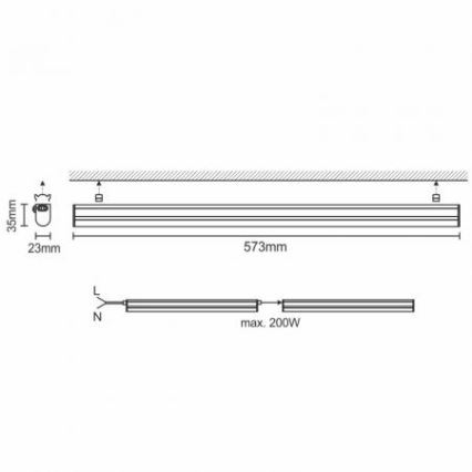 Φως σποτ Κουζίνας LED για κάτω από το ντουλάπι LED/9W/230V 4000K