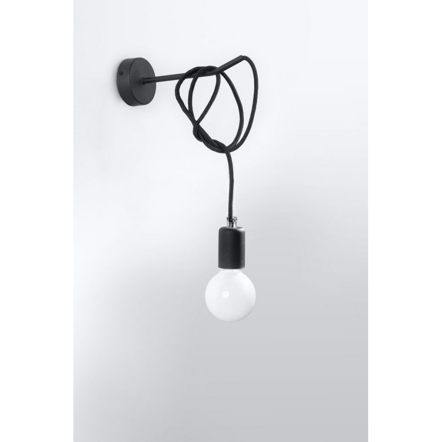 Φως τοίχου EDISON 1xE27/60W/230V μαύρο