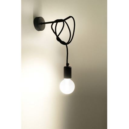 Φως τοίχου EDISON 1xE27/60W/230V μαύρο