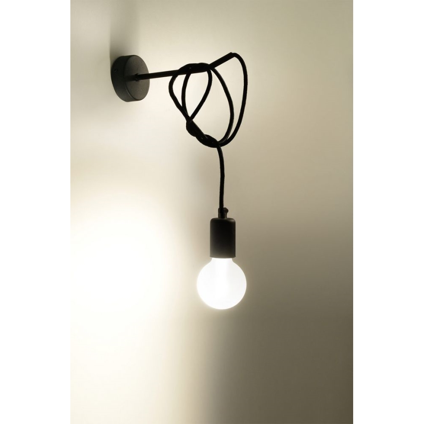 Φως τοίχου EDISON 1xE27/60W/230V μαύρο