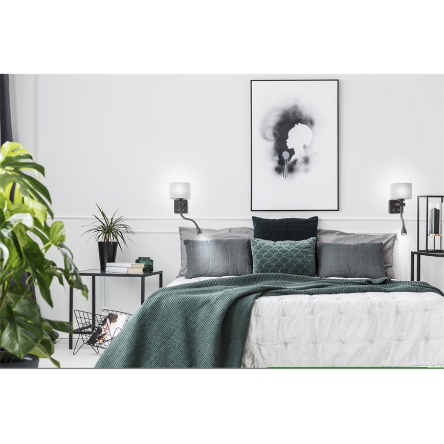Φως τοίχου LED POLO 1xE27/40W+LED/2W 230V μαύρο