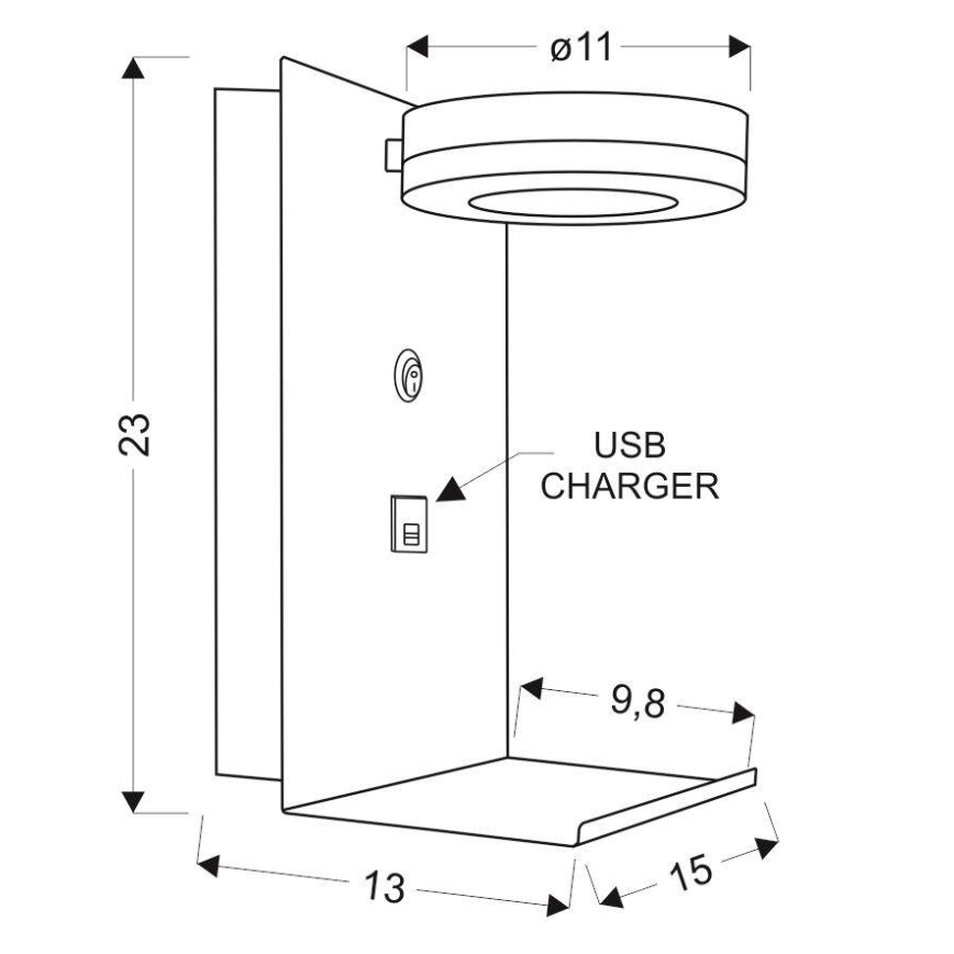Φως τοίχου LED με φορτιστή COMPACT LED/4W/230V