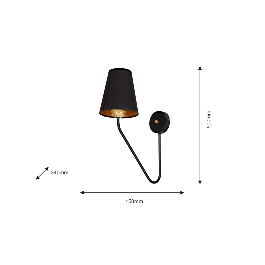 Φως τοίχου VICTORIA 1xE27/60W/230V μαύρο